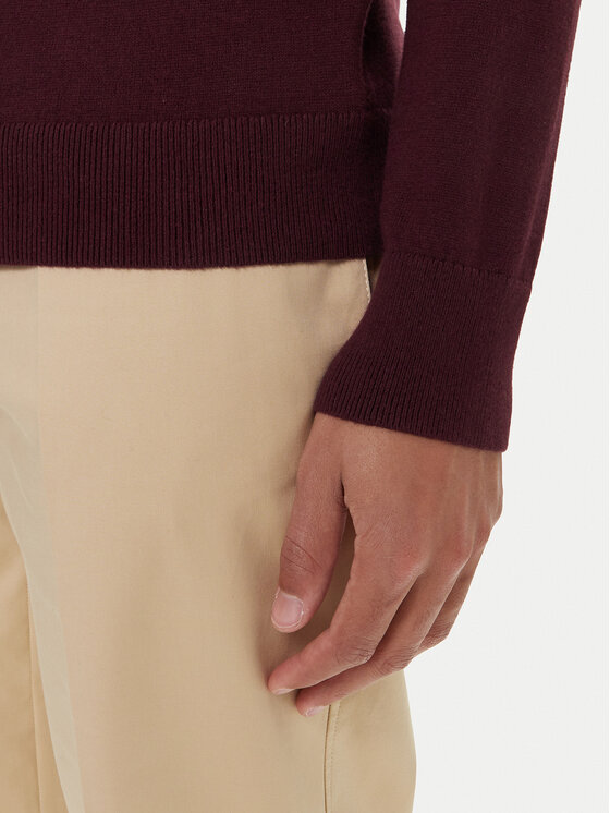Tommy Hilfiger Tommy Hilfiger Bluză cu gât MW0MW28048 Vișiniu Regular Fit