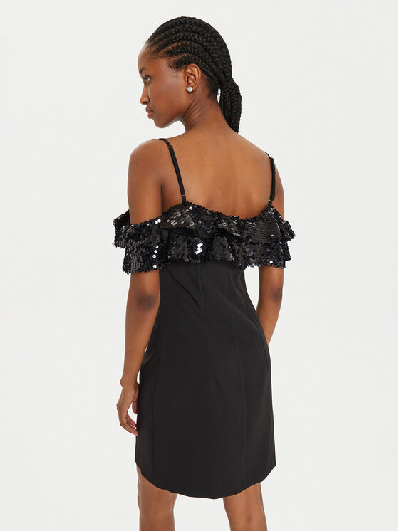 ViCOLO ViCOLO Rochie cocktail TS0352 Negru Regular Fit