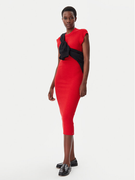 Tommy Hilfiger Tommy Hilfiger Kasdieninė suknelė WW0WW44493 Raudona Slim Fit