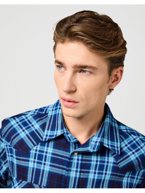 Wrangler Wrangler Camicia SS WESTERN SHIRT Blu Regular Fit