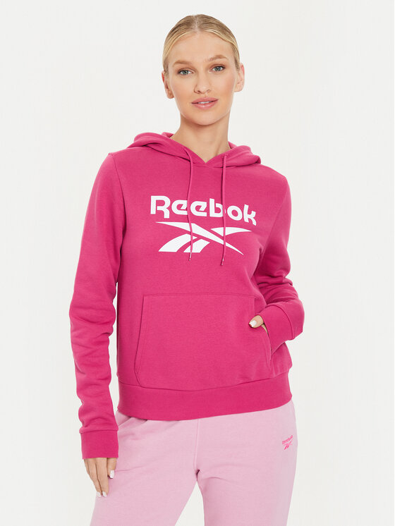 Reebok Majica Dugih Rukava Fleece Hoodie Ružičasta Regular Fit