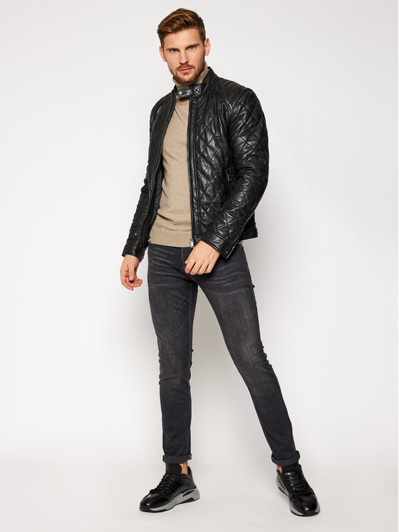 JOOP! Joop! Giacca di pelle Marty 1500119 Nero Regular Fit