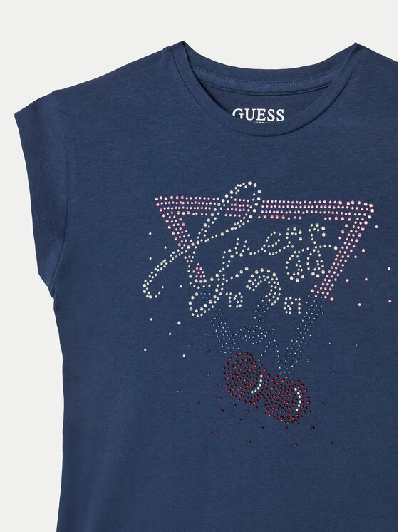 Guess Guess T-krekls J5GI01 K6YW4 Tumši zils Boxy Fit