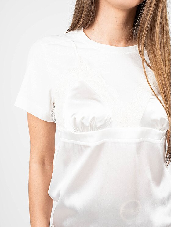 PINKO Pinko T-Shirt 1C10BP 8359 | Rex Biały Regular Fit