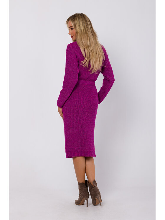 Made of Emotion Made of Emotion Úpletové šaty M772 Červená Modern Fit