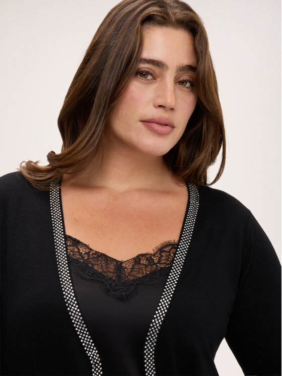 Fiorella Rubino Fiorella Rubino Cardigan M575L008875N033 Nero Regular Fit