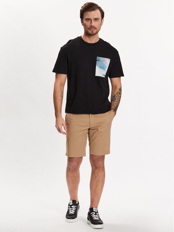 T-shirt Glitch Chest Print K10K111132 Nero Regular...