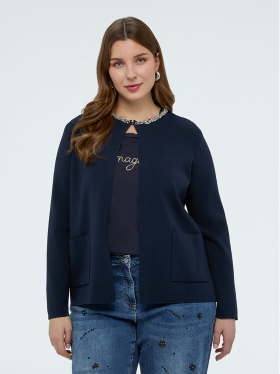 Fiorella Rubino Fiorella Rubino Cardigan M107L008381N034 Blu A-Line Fit