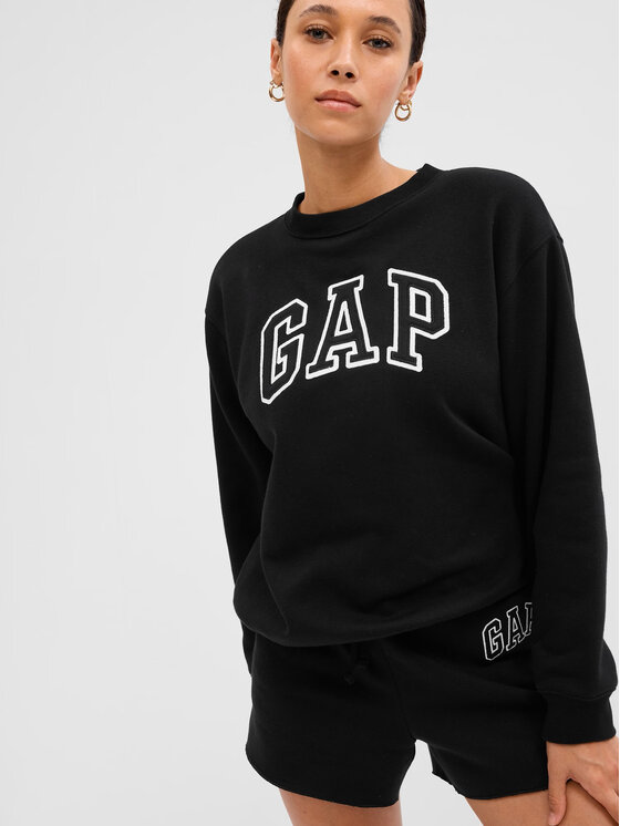 Gap Gap Majica dugih rukava 554936-10 Crna Regular Fit