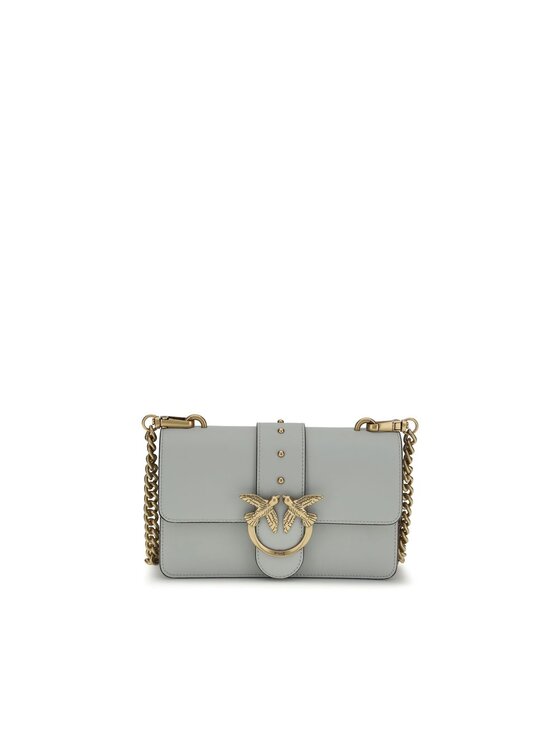 PINKO PINKO Torebka Gray Calf Leather Bos Taurus Shoulder Szary