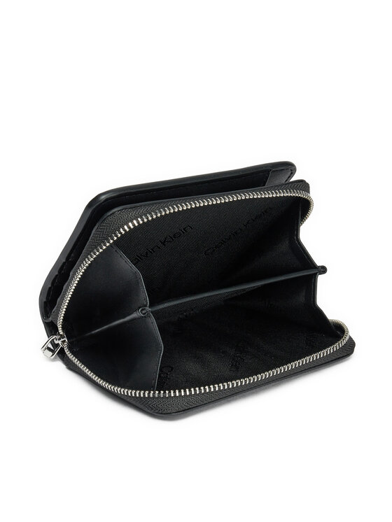 Calvin Klein Calvin Klein Mali ženski novčanik Ck Must Medium Zip Around_Mono K60K612825 Crna