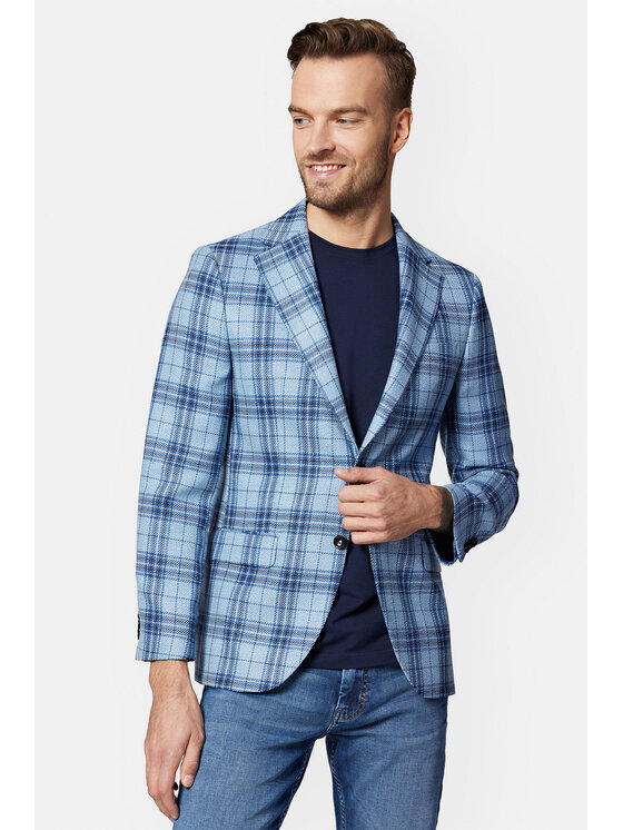 Lancerto Lancerto Marynarka Talaveria MA099123000008 Błękitny Regular Fit