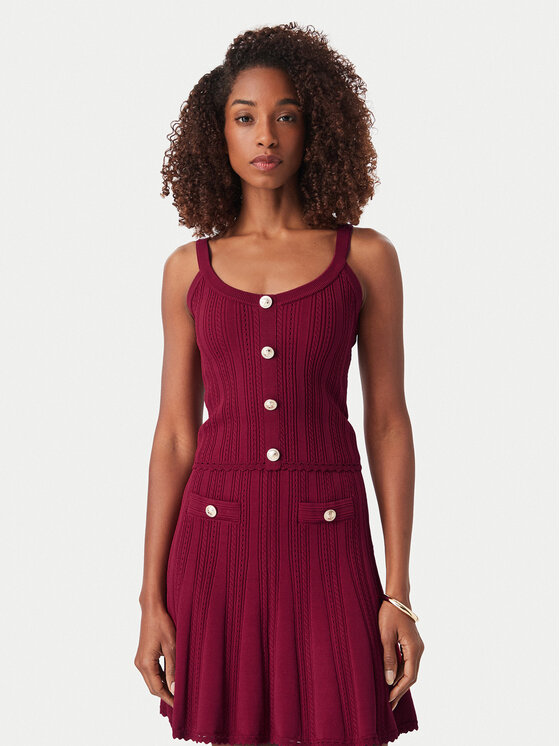 Guess Top W6YR25 Z0972 Bordo rdeča Slim Fit