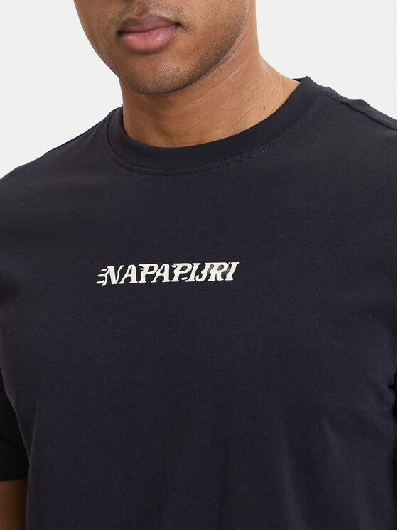 Napapijri Napapijri Tričko S-Flint NP0A4FZZ Čierna Regular Fit