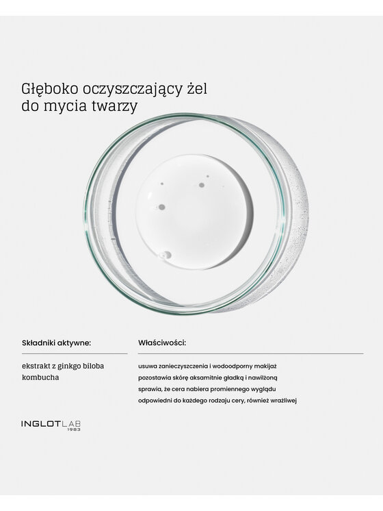 INGLOT INGLOT LAB Głęboko oczyszczający Żel do mycia twarzy