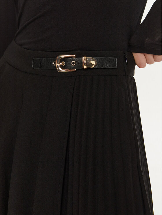 LOLA CASADEMUNT LOLA CASADEMUNT Plisovaná sukně MF2408004 Černá Regular Fit