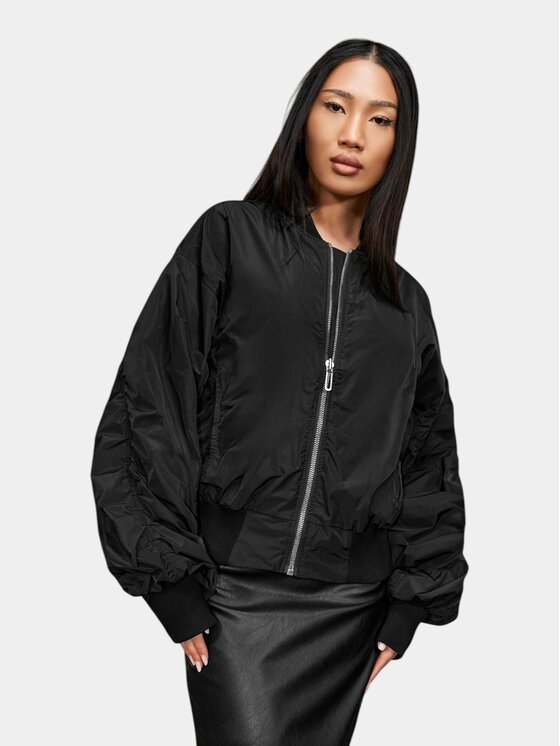 MADE BY SOCIETY MADE BY SOCIETY Kurtka anorak Jacheta LINEAR BREACH - J27163 Czarny Basic Fit