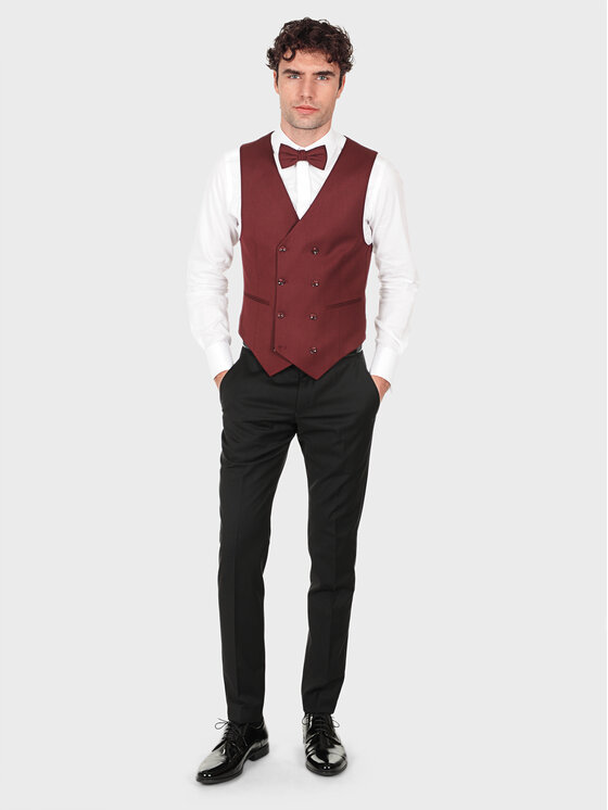 Evenemen Evenemen Kamizelka Boston 4 Bordowy Slim Fit