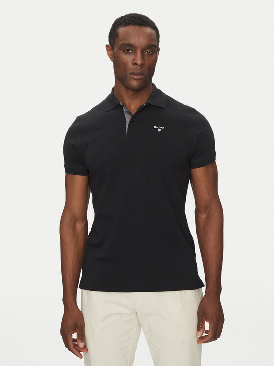 Barbour Barbour Тениска с яка и копчета Tartan MML0012BK31 Черен Regular Fit