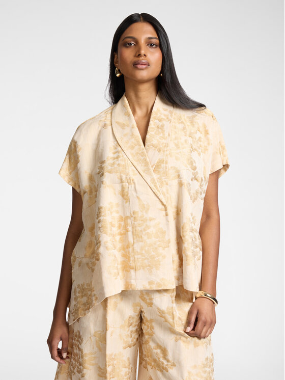 Elena Mirò Elena Mirò Cappotto invernale R060E000123N001 Crema Boxy Fit