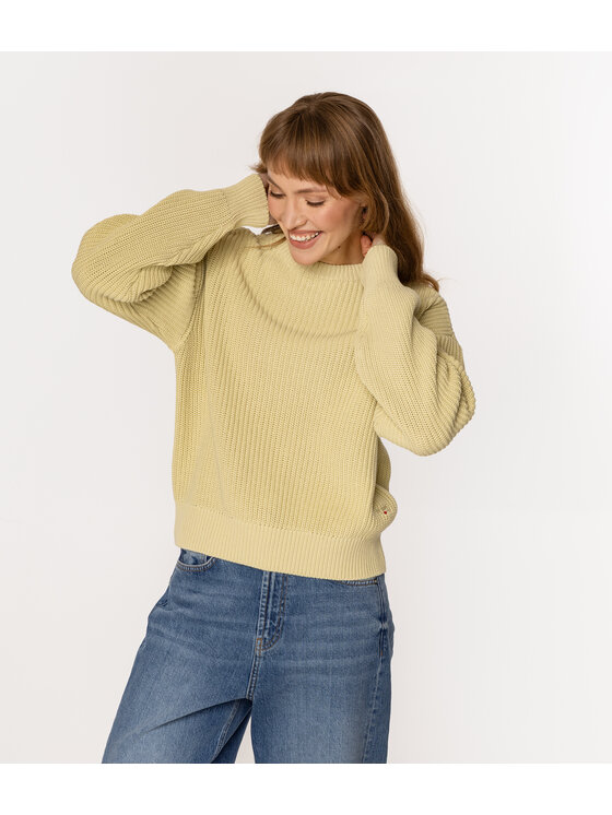 Lee Cooper Lee Cooper Sweter YANA Beżowy Regular Fit