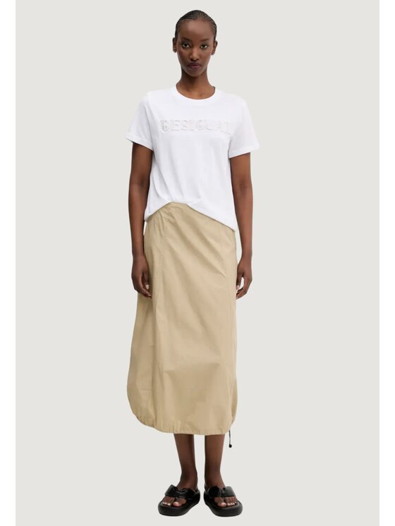 Desigual Desigual T-Shirt TS_BRANDY Λευκό Egg Fit