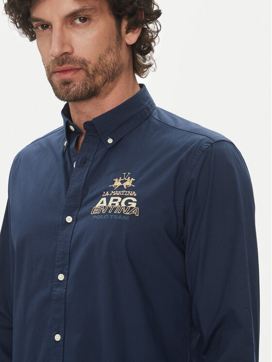 La Martina La Martina Cămașă Alfred MAC601 PP483 Bleumarin Regular Fit