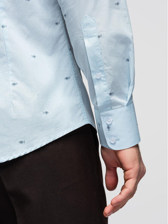 Ombre Ombre Koszula K696 Biały Regular Fit