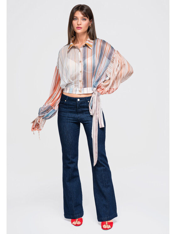 Ombre Ombre Koszula OW-SH-E0051 Pomarańczowy Loose Fit