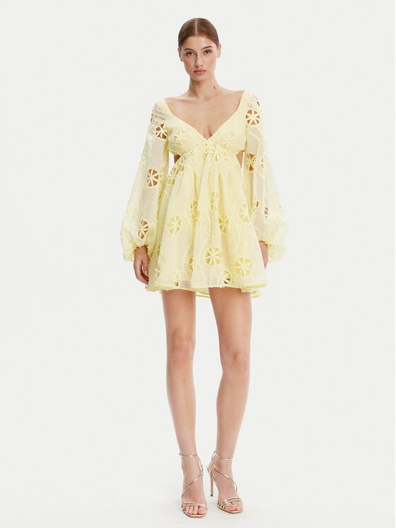 BARDOT BARDOT Sukienka koktajlowa 59858DB Żółty Regular Fit