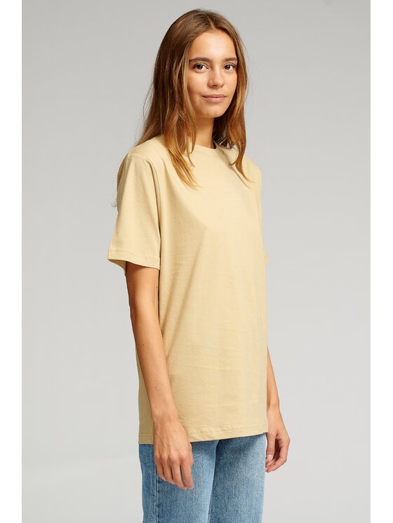 TeeShoppen TeeShoppen T-Shirt 'Oversized Collection' Beżowy Oversize
