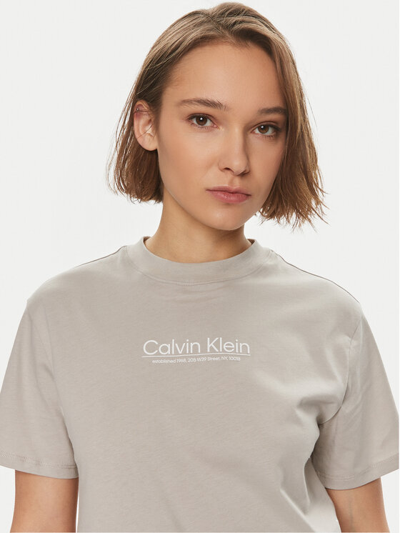 Calvin Klein Calvin Klein T-Shirt Coordinates K20K207005 Beżowy Regular Fit