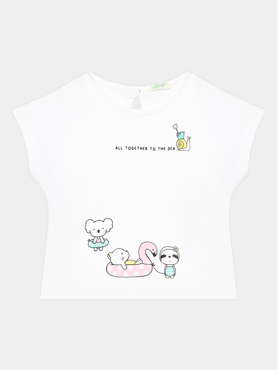 United Colors Of Benetton Tricou 3I1XA102W Alb Regular Fit