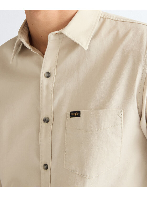 Wrangler Wrangler Koszula 112386953 Beżowy Regular Fit