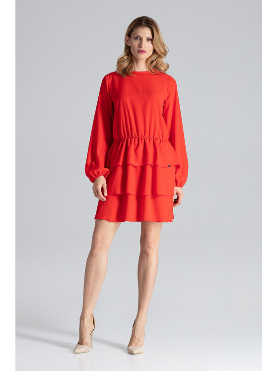 FIGL FIGL Sukienka M601 Czerwony Regular Fit