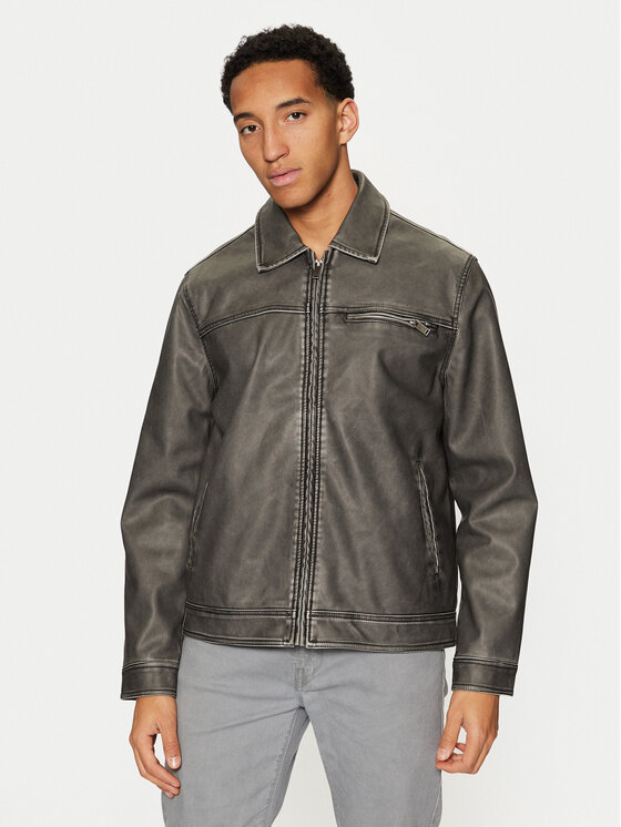 Brave Soul Giacca in similpelle MJK-DIVISIONPU Grigio Regular Fit, taglia : S
