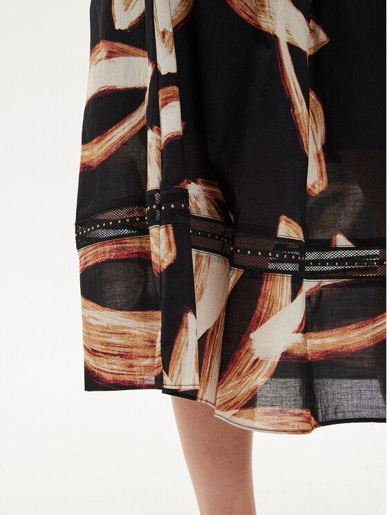 DKNY DKNY Midi sukňa P4EN0X38 Čierna Oversize