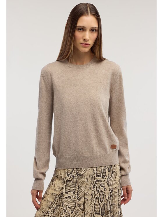 Trussardi Trussardi Sweter M0476001297N006 Kremowy Regular Fit