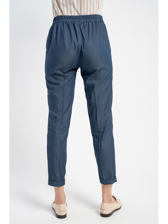 CLICK CLICK Bavlnené nohavice 30-418 Tmavomodrá Skinny Fit