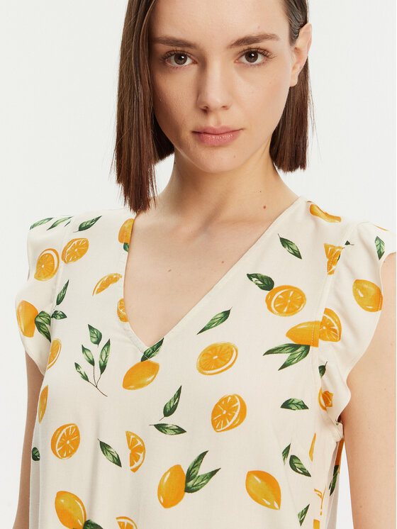 Pieces Pieces Μπλουζάκι Nya 17147804 Εκρού Regular Fit