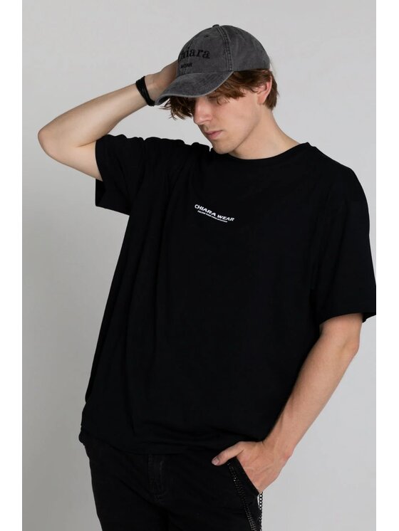 Chiara Wear Chiara Wear T-Shirt T-shirt bawełna z recyklingu oversize INTUITION Czarny Oversize