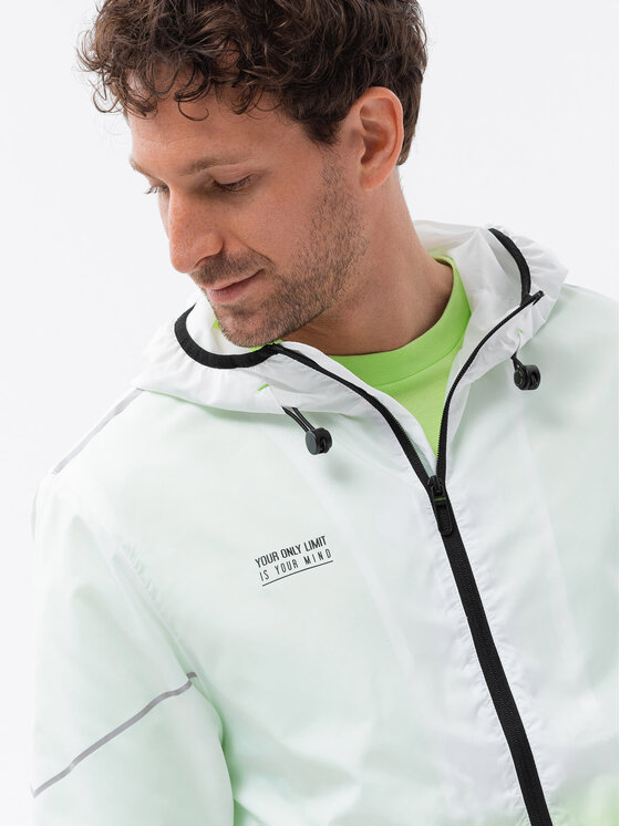 Ombre Ombre Kurtka przejściowa OM-JANP-0104 Zielony Regular Fit