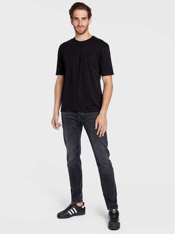 Sisley Sisley Marškinėliai 3I1XS101J Juoda Regular Fit
