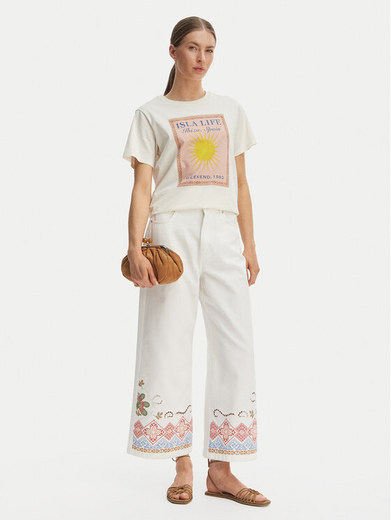 Weekend Max Mara Weekend Max Mara Culottes nohavice Adunco 2615131012 Biela Regular Fit