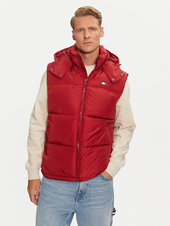 Tommy Jeans Gilet Alaska DM0DM19538 Rosso Regular Fit, taglia : M