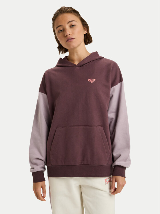 Roxy Roxy Mikina Essential Energy ERJFT05009 Bordó Regular Fit