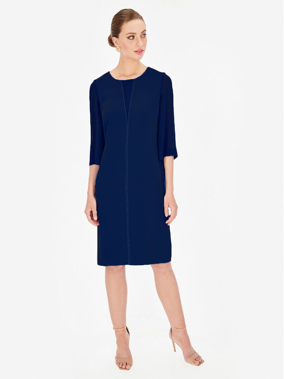Potis & Verso Potis & Verso Sukienka elegancka Gardena Granatowy Slim Fit