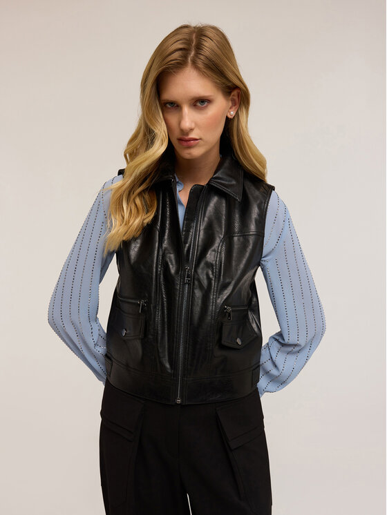 Motivi Motivi Giacca in similpelle R326Q001049N033 Nero Regular Fit