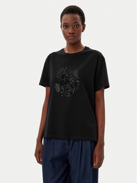 Liu Jo Liu Jo Tricou WA5230 JS904 Negru Regular Fit