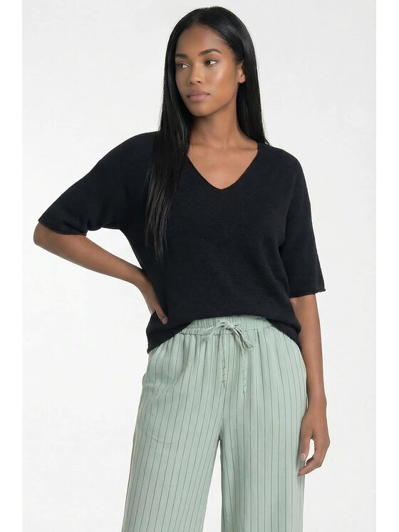 FIGL FIGL Svetr M1319 Černá Regular Fit